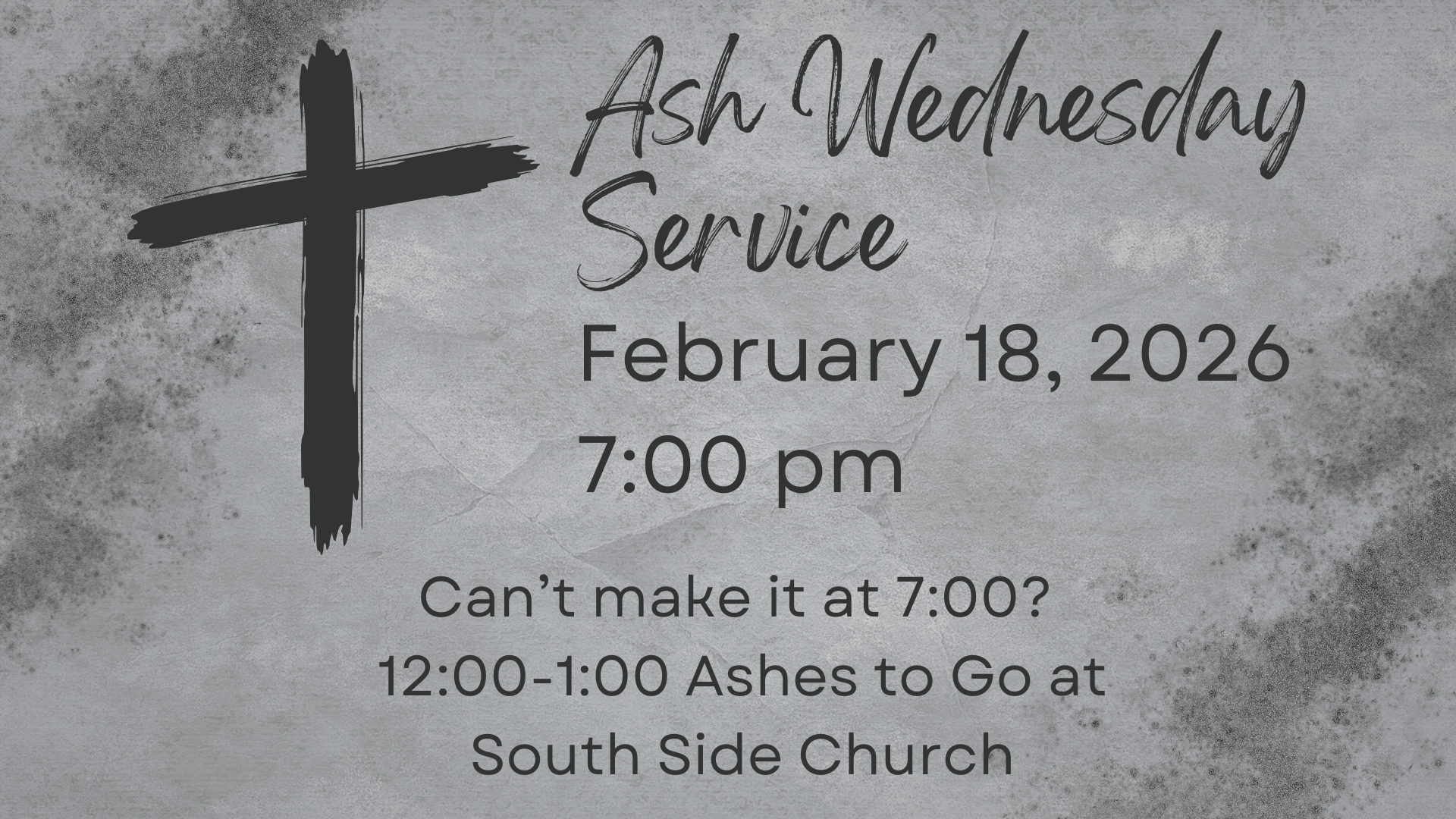 Ash Wednesday Service
